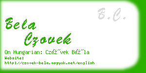 bela czovek business card